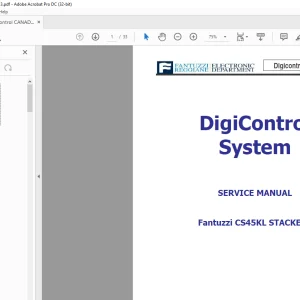 Fantuzzi Reggiane cs45KL Stackers Digicontrol System Service Manual